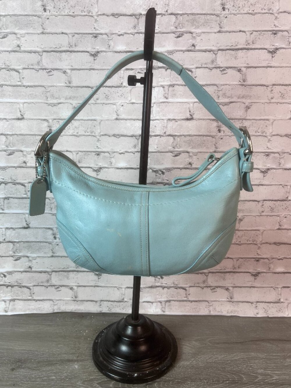 vintage Coach Soho 9541 Blue Leather Hobo Bag